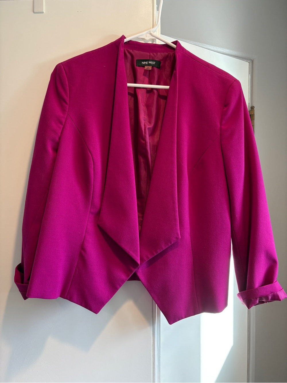 Nine West Bright Fuchsia Open-Front Blazer